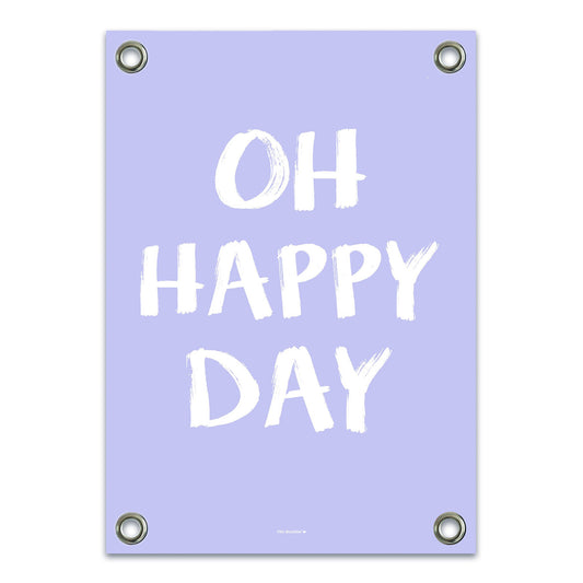VM | Gartenposter „Happy Day“ in Lila und Weiß