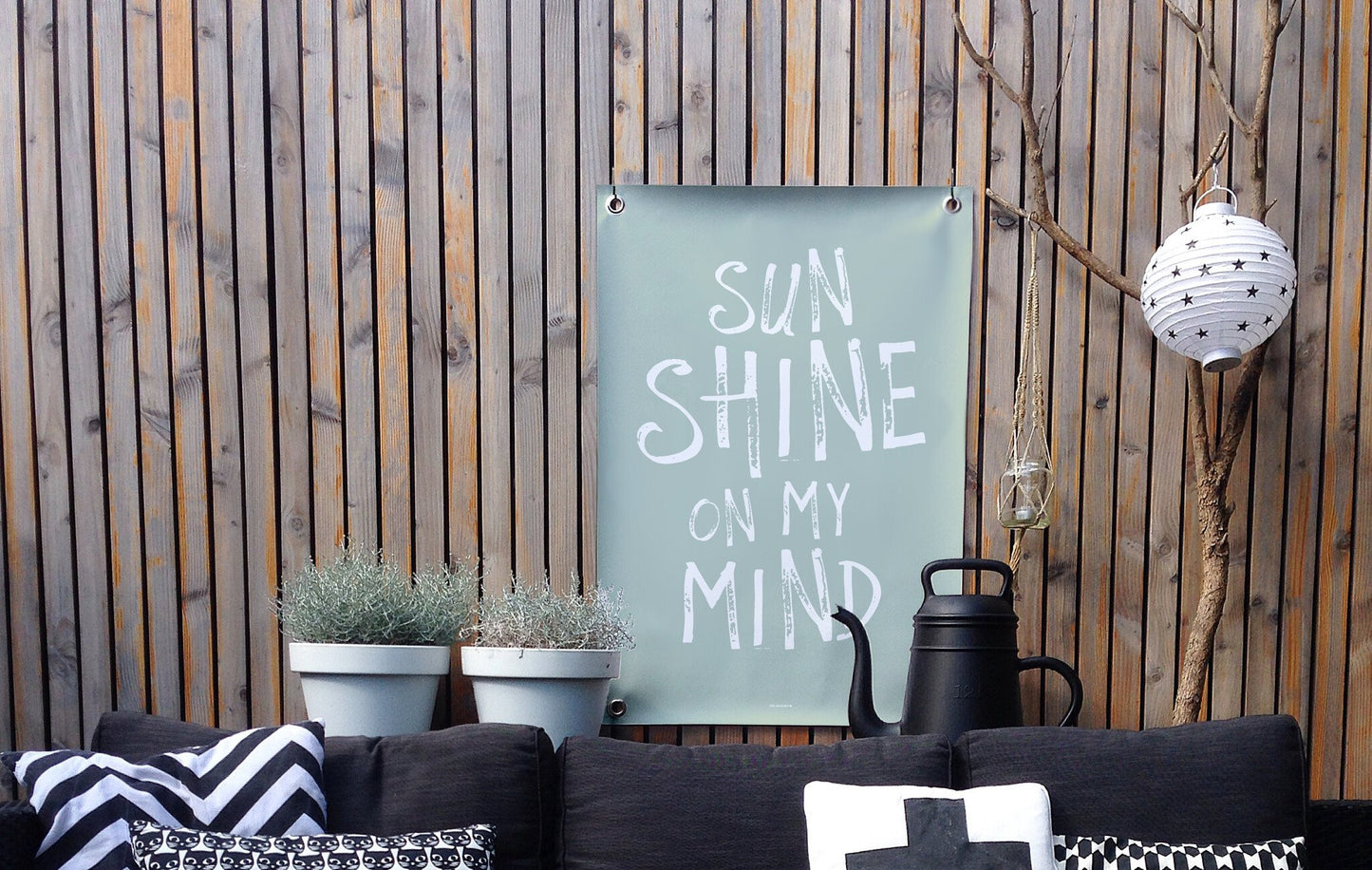VM | Tuinposter groen wit sunshine on my mind