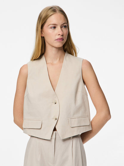 Pieces | Gilet Tiki silver gray