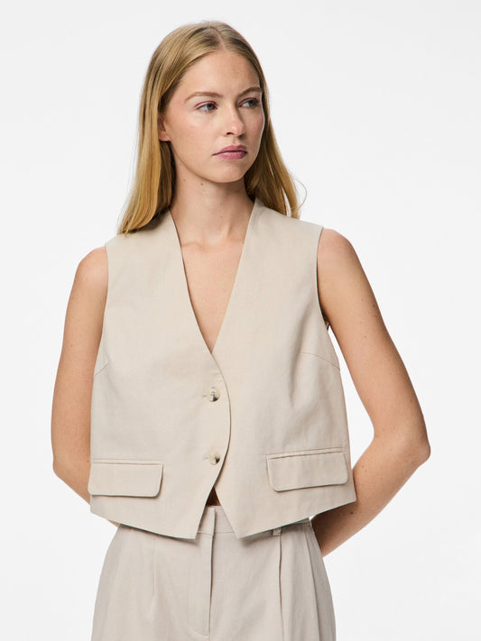 Pieces | Gilet Tiki silver gray