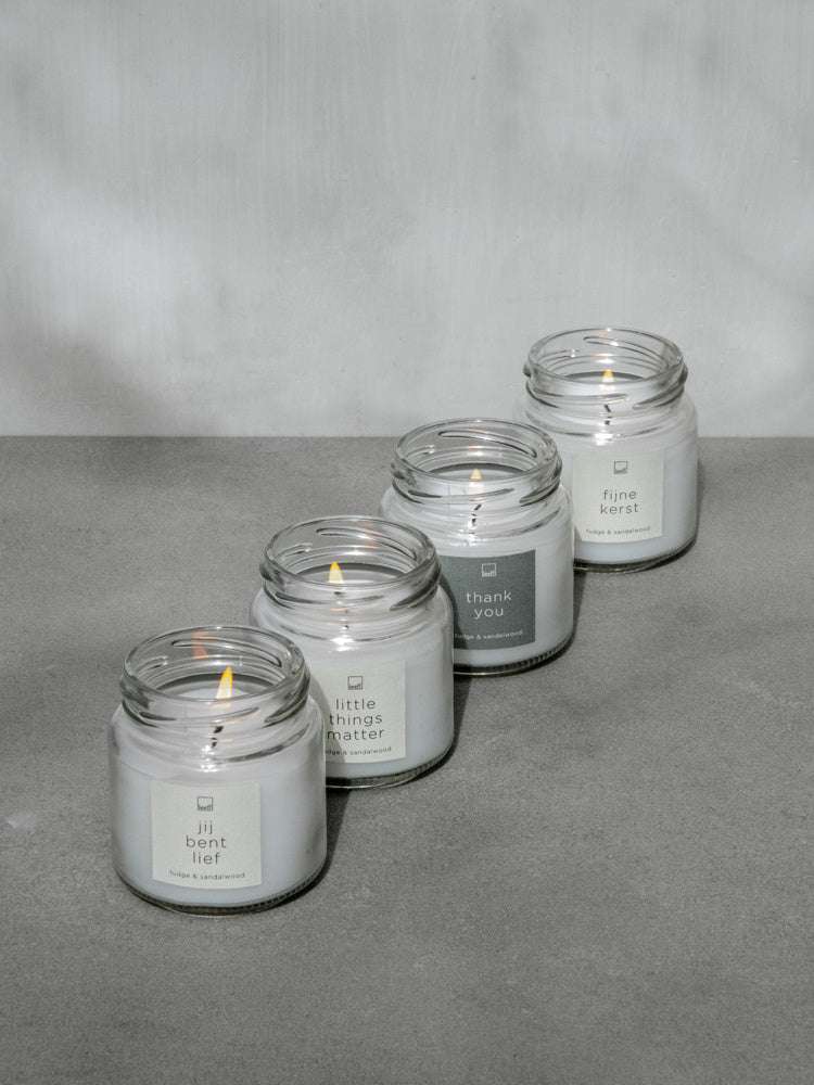 Leeff | Geurkaarsje in glazen pot |  Fijne kerst