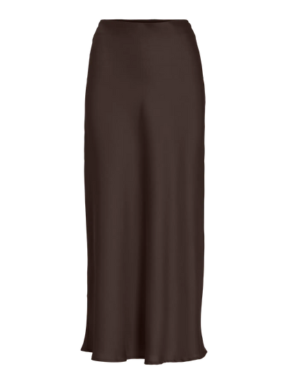 Vila | Satijnen rok Ellette coffee bean