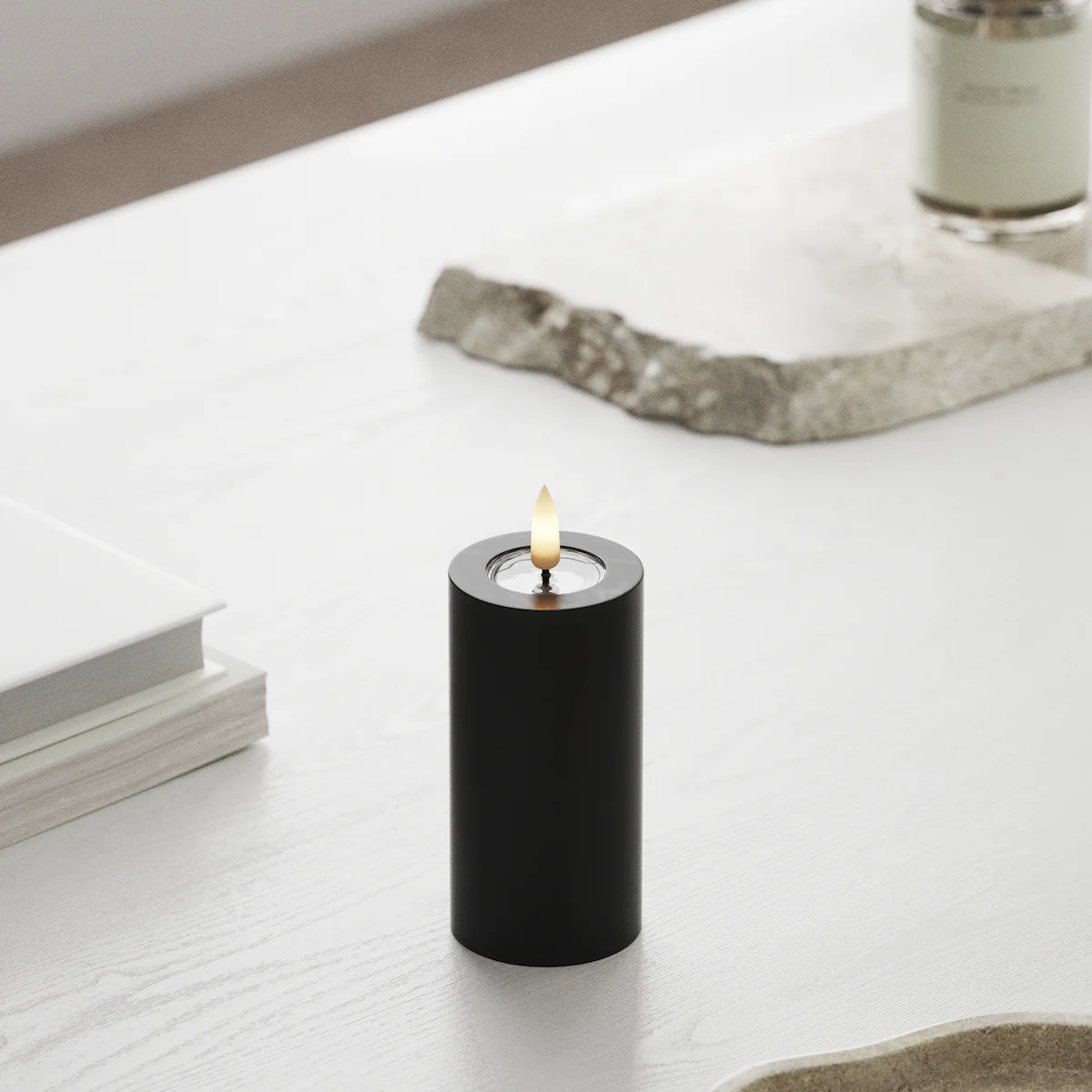 Deluxe Homeart | LED Kaars zwart 5x10cm
