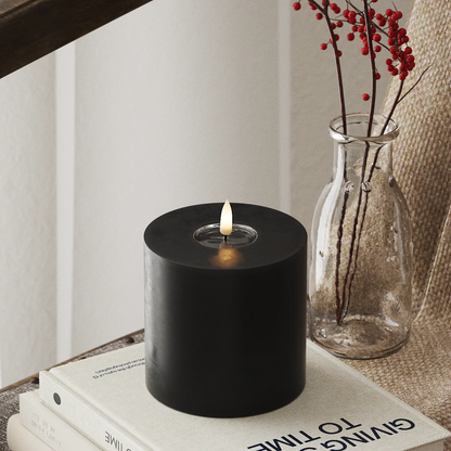 Deluxe Homeart | LED Kaars zwart 10x10cm