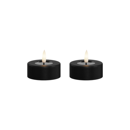 Deluxe Homeart | LED theelicht jumbo zwart | 2stuks