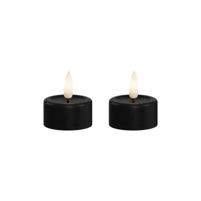 Deluxe Homeart | LED theelicht zwart | 2stuks