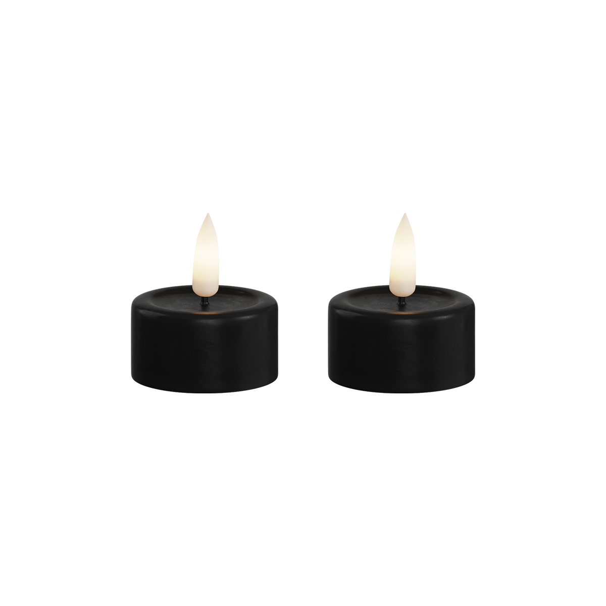 Deluxe Homeart | LED theelicht zwart | 2stuks