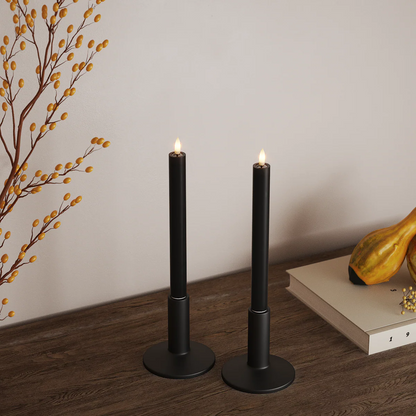 Deluxe Homeart | LED dinerkaars zwart 24cm | 2stuks