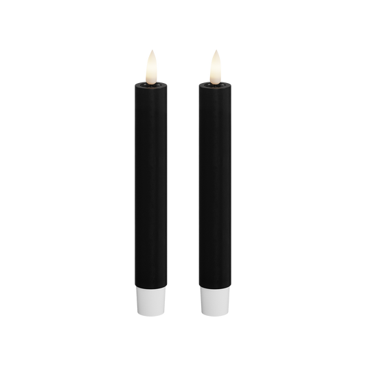 Deluxe Homeart | LED dinerkaars zwart 15cm | 2stuks