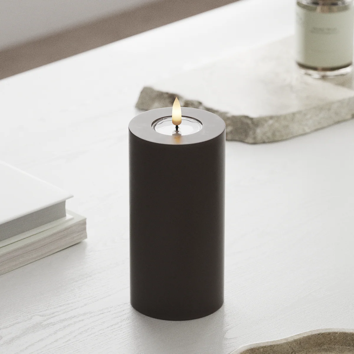 Deluxe Homeart | LED Kaars mokka 7.5x15cm