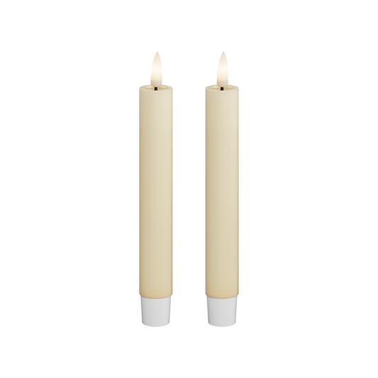 Deluxe Homeart | LED dinerkaars creme 15cm | 2stuks