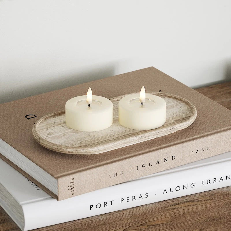 Deluxe Homeart |  LED theelicht jumbo creme | 2stuks