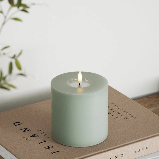 Deluxe Homeart | LED Kaars saliegroen 10x10cm