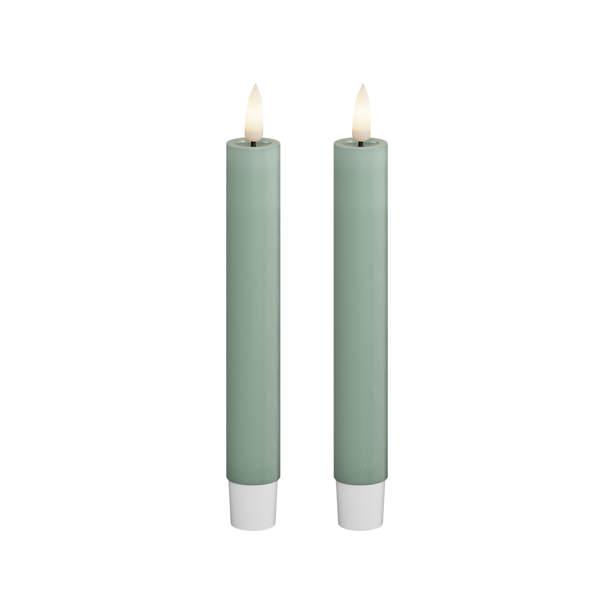 Deluxe Homeart | LED dinerkaars saliegroen 15cm | 2stuks