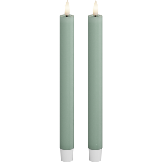 Deluxe Homeart | LED dinerkaars saliegroen 24cm | 2stuks