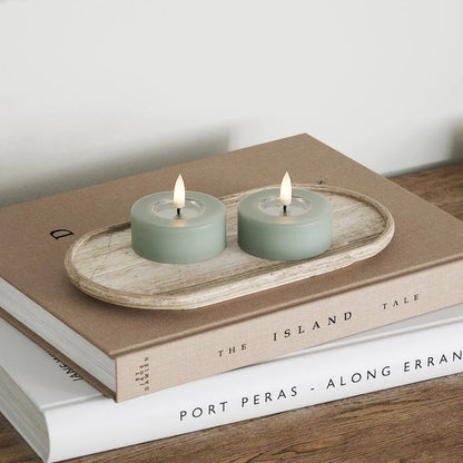 Deluxe Homeart | LED theelicht jumbo saliegroen | 2stuks