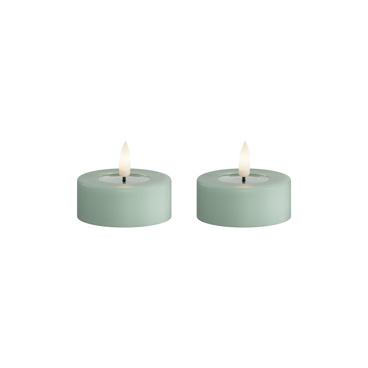 Deluxe Homeart | LED theelicht jumbo saliegroen | 2stuks