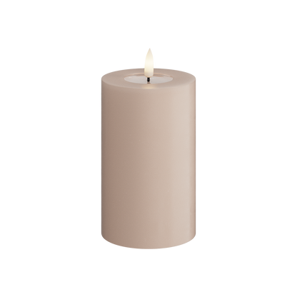 Deluxe Homeart | LED Kaars taupe/roze 7.5x12.5cm