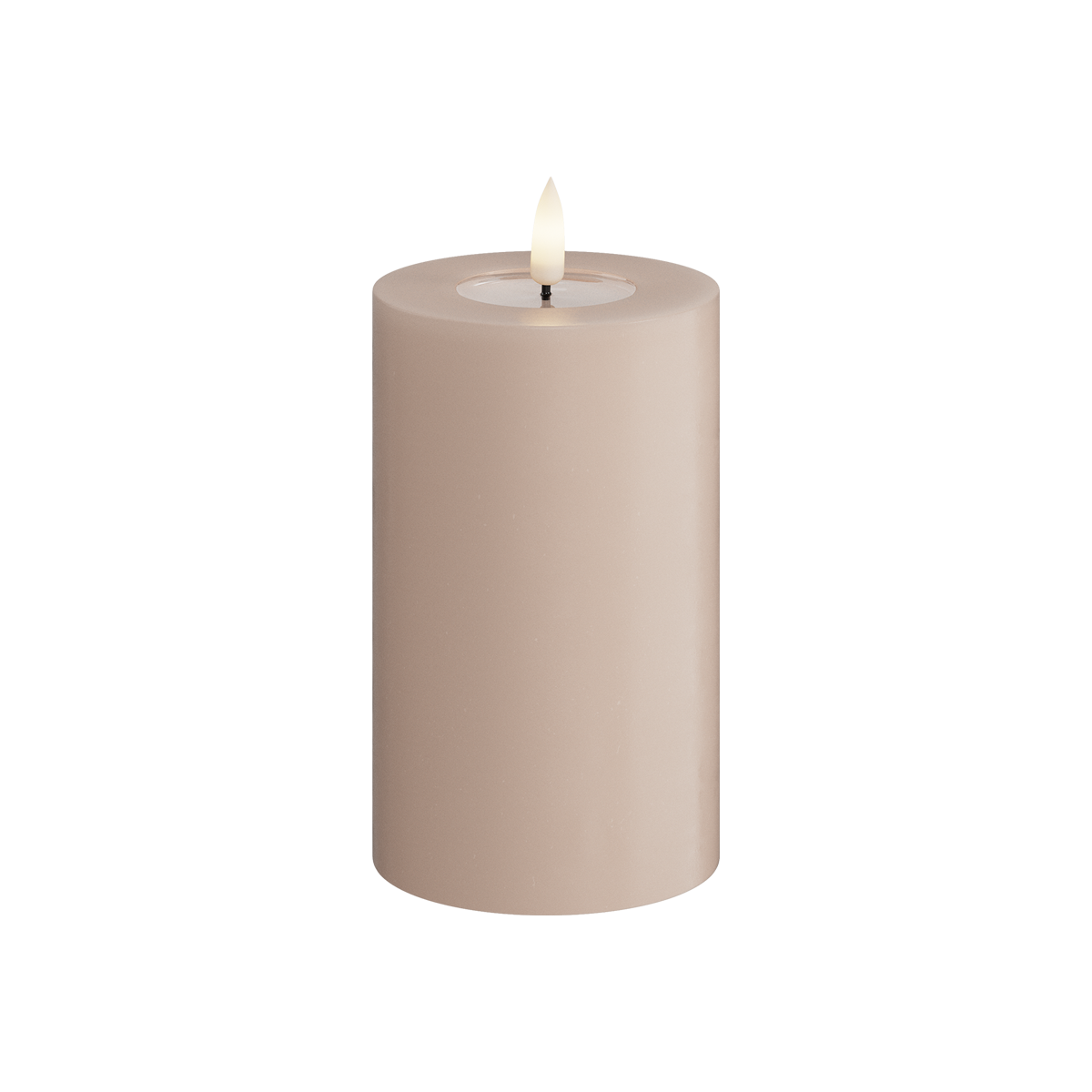 Deluxe Homeart | LED Kaars taupe/roze 7.5x12.5cm
