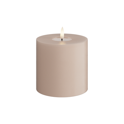 Deluxe Homeart | LED Kaars taupe/roze 10x10cm
