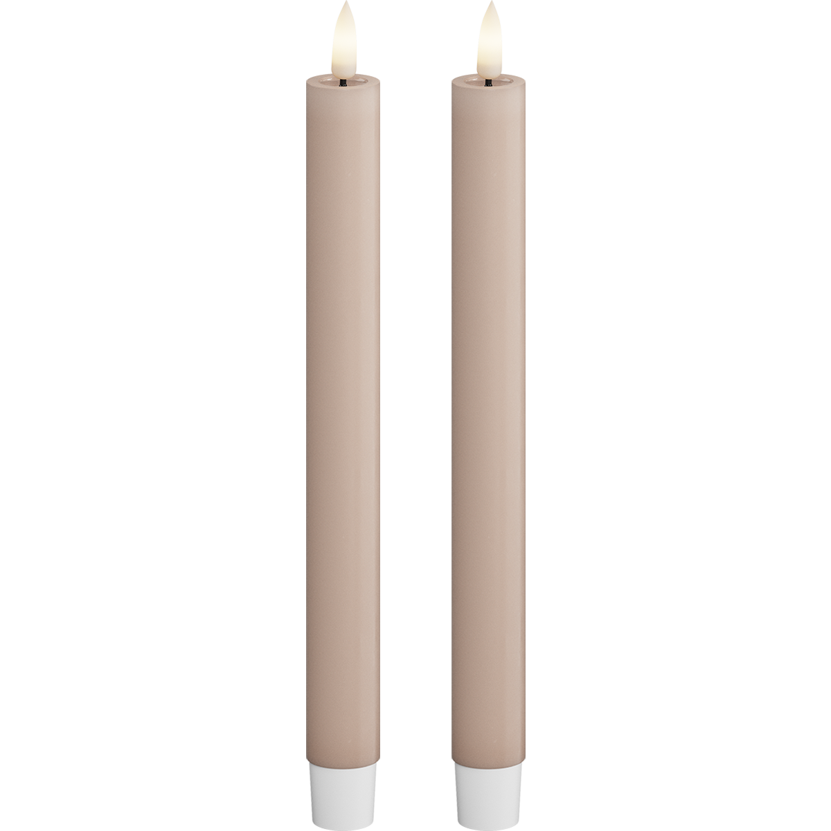 Deluxe Homeart | LED dinerkaars taupe/roze 24cm | 2stuks