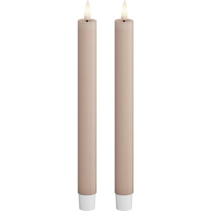 Deluxe Homeart | LED dinerkaars taupe/roze 24cm | 2stuks