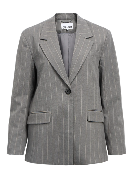 Object | Blazer met krijtstreep Lisa grijs