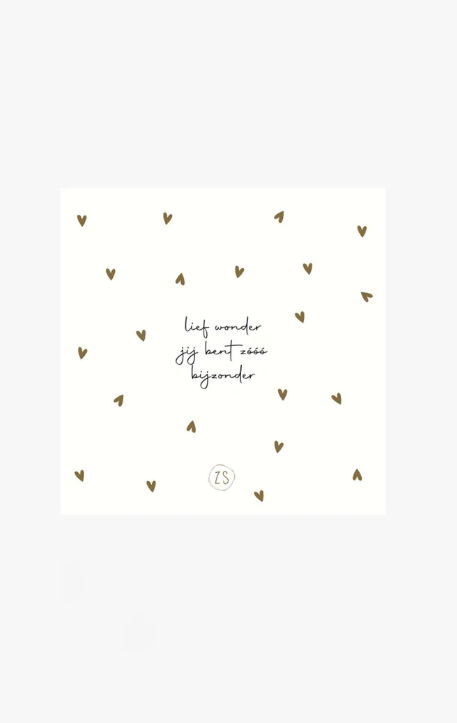 Zusss | Servetten rechthoek lief wonder hartje wit