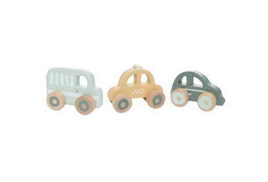 Jollein | Houten auto op wielen set van 3