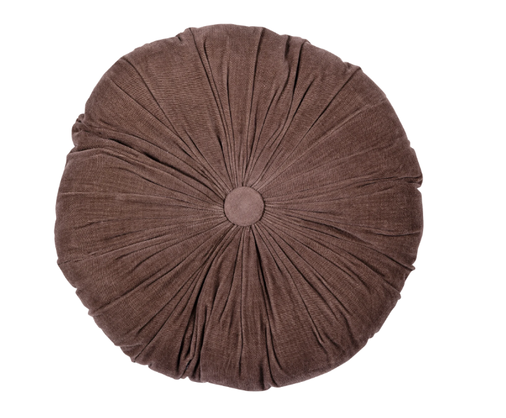Wood | Aziz Kissen, braun, rund, 36 cm