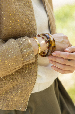 Zusss | Armbanden resin bruin set2