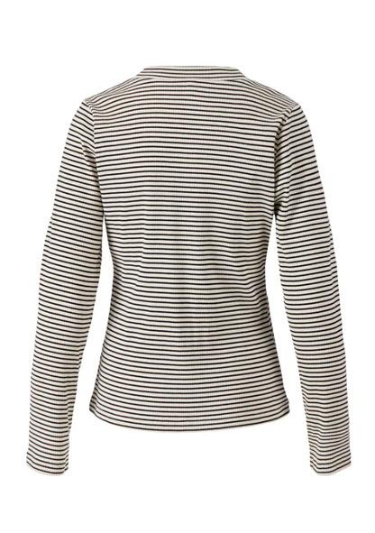 Zusss | Top rib met streep zwart