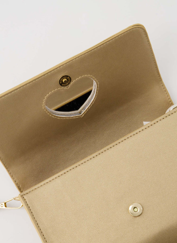 Zusss | Handtasche mit Herzspiegel, champagner/gold