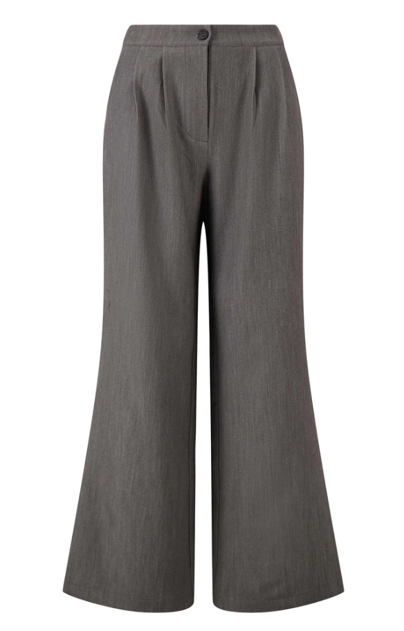 Zusss | Broek met plooien middengrijs