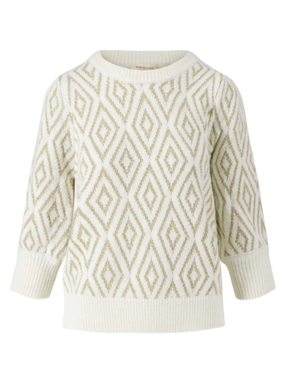 Zusss | Trui met pofmouw lurex nordic jacquard