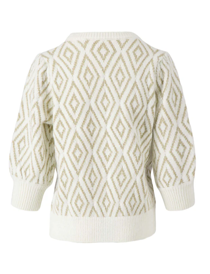 Zusss | Trui met pofmouw lurex nordic jacquard