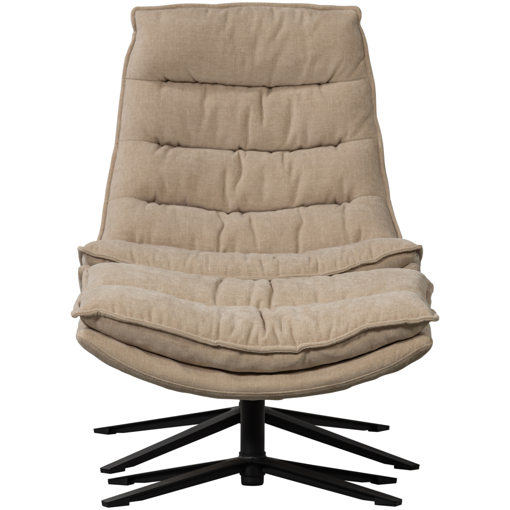 Woood | Kube draaifauteuil met hocker naturel