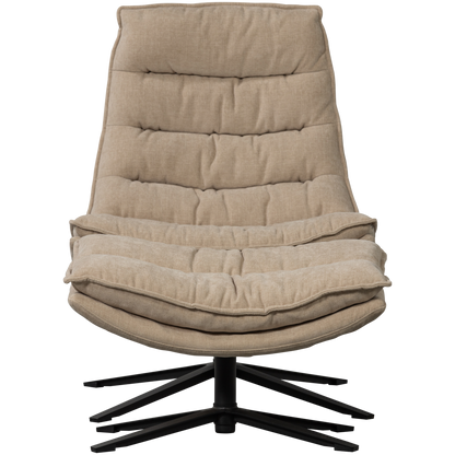 Woood | Kube draaifauteuil met hocker naturel