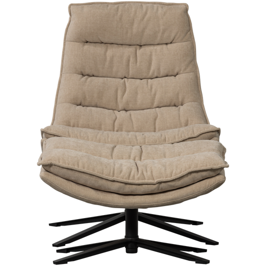 Woood | Kube draaifauteuil met hocker naturel
