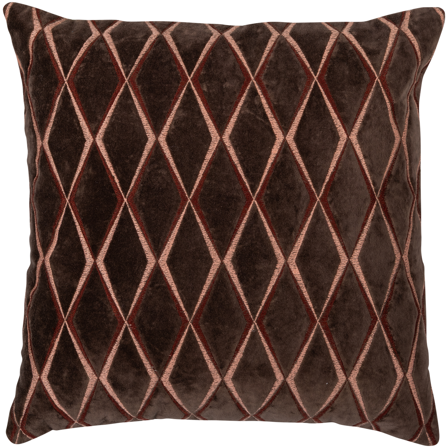 Woood | Kussens Aziz set van 3 velvet bruin/naturel