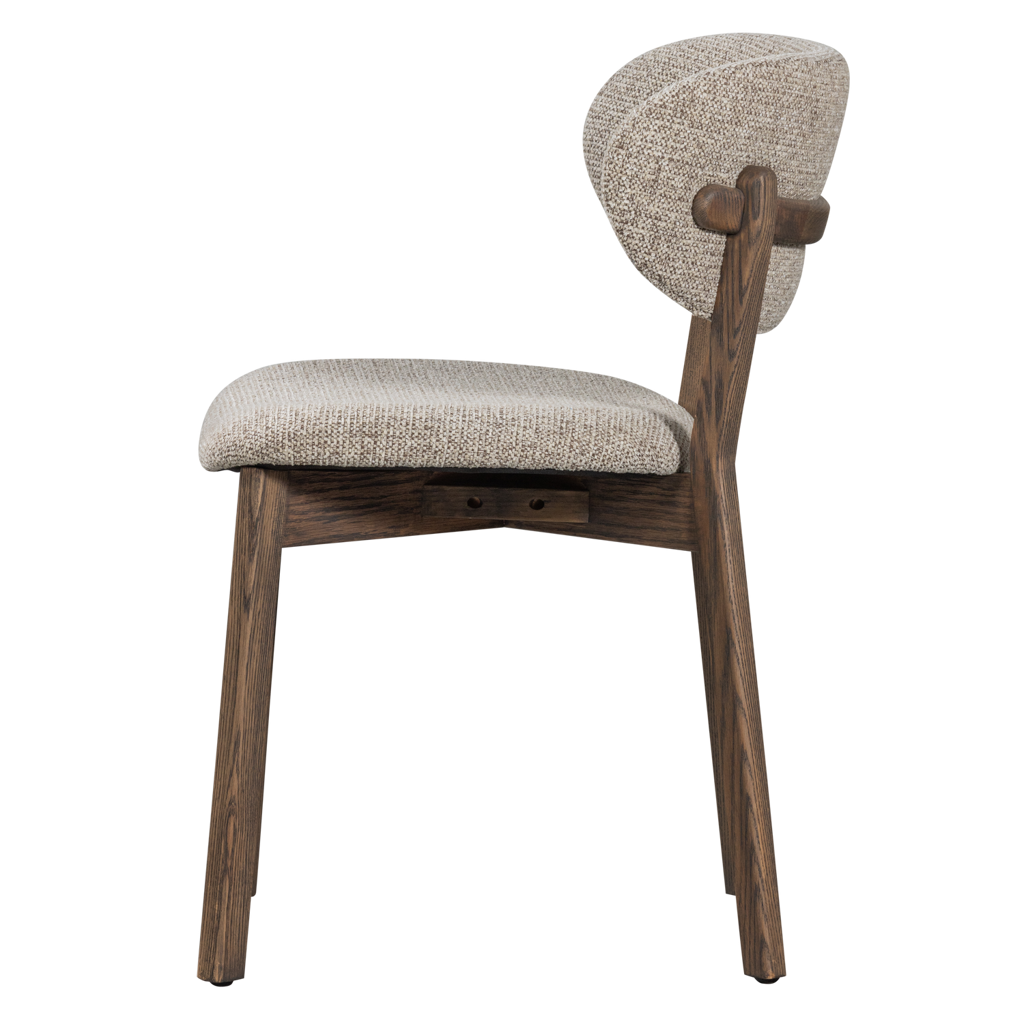 Woood | Eetkamerstoel Udar met houten frame donkerbruin