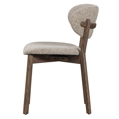 Woood | Eetkamerstoel Udar met houten frame donkerbruin