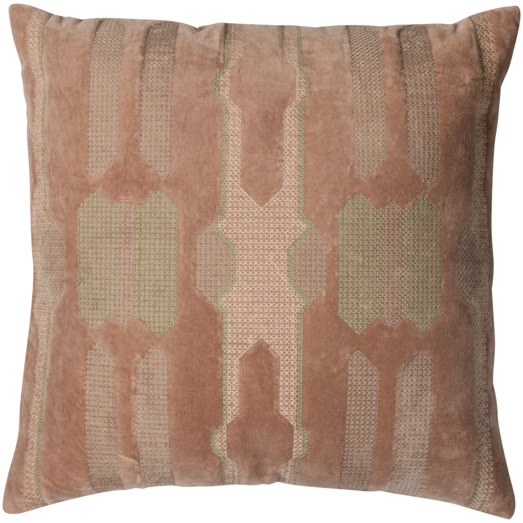 Woood | Kussenset Feis velvet roze naturel - set van 3