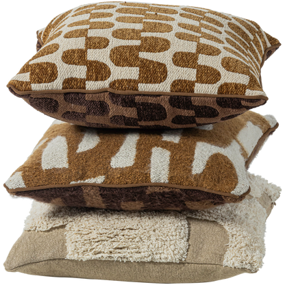 Wood | Fayden Chenille-Kissen-Set, Naturbraun – 3er-Set