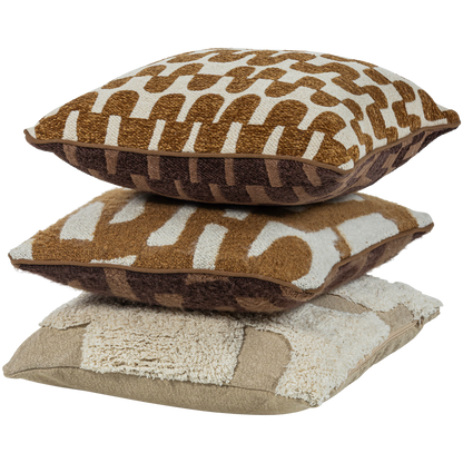 Wood | Fayden Chenille-Kissen-Set, Naturbraun – 3er-Set