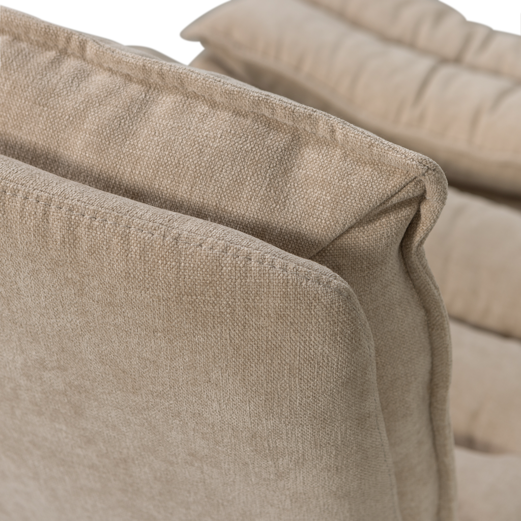 Woood | Kube draaifauteuil met hocker naturel