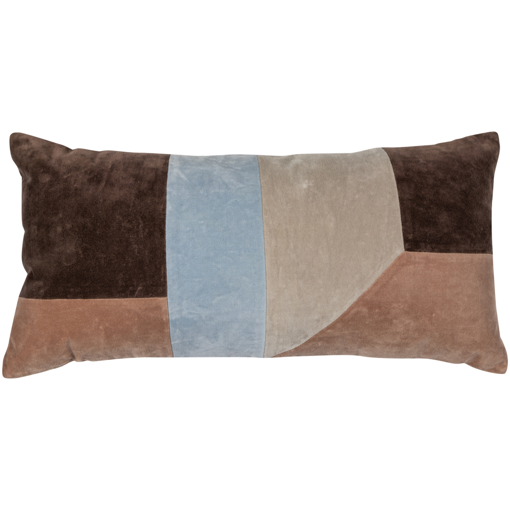 Woood | Kussenset Laon velvet naturel blauw - set van 3