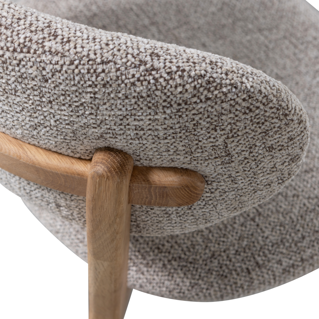 Woood | Eetkamerstoel Udar met houten frame naturel