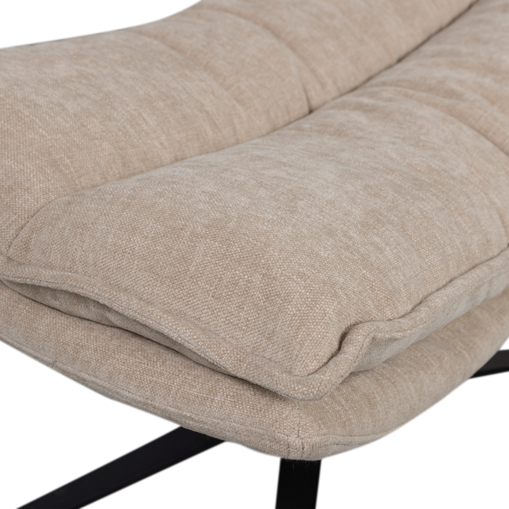 Woood | Kube draaifauteuil met hocker naturel