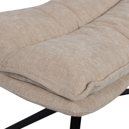 Woood | Kube draaifauteuil met hocker naturel